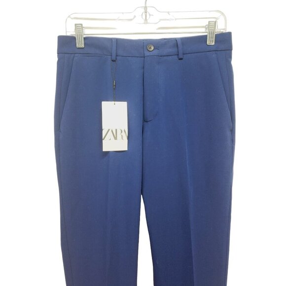 Zara dress Womens High-Waisted Slim Fit Trousers Size 29 Blue - Picture 8 of 13